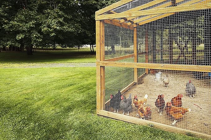 Hardware Cloth for Chicken Wire Fencing of Chicken Coop-1/4in Mesh AWG 23 Gauge 48in x 100ft Hot-Dip Galvanized Wire Mesh Roll-Snake Proofing, Beehive Guards, Underground Gopher Barrier