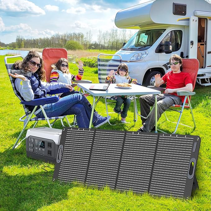 Solar Generator with 200W Solar Panel,1024Wh LiFePO4 Battery, 1600W AC Outlets (2600W Surge), Portable Power Station for Outdoor Camping Outages RV Travel Home Backup Power