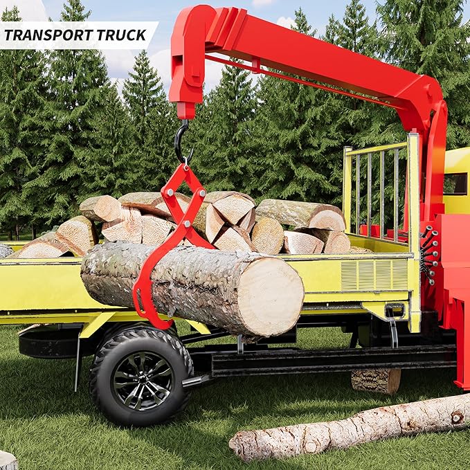 GarveeLife 32 in Log Lifting Tongs, 2 Serrated Claw Hook, 2200 LBS Heavy Duty Grapple Timber Claw with Handles, Lumber Log Skidding Tongs for Tractors, Trucks