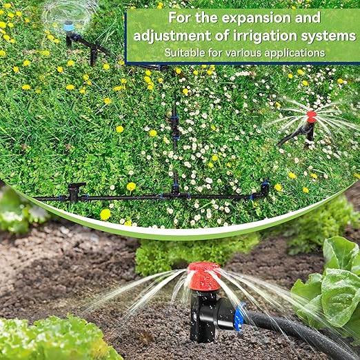 10PCS 1/4 inch Tubing Drip Irrigation Vortex Emitters,360 Degree Drip Emitter Sprayer with Stake, Irrigation Dripper Sprinklers for Drip Irrigation System.