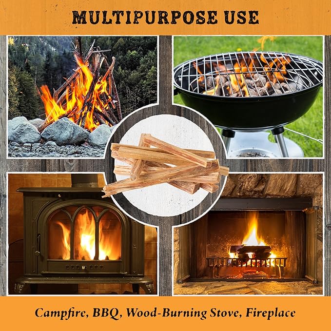 Fatwood Fire Starter Sticks 10lb Box - Indoor or Outdoor 100% All Natural Pine Fire Starters for Campfires, Fireplace, Firepit, Wood Stove, or BBQ Grill - Kindling Wood Firewood Lighter by Pure Garden