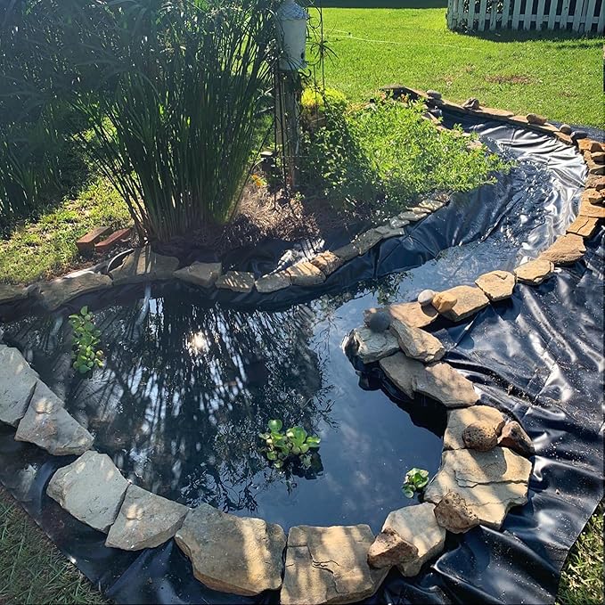 15 x 20 FT Pond Liner, 20 Mil Fish Pond HDPE Liner, Pond Liners for Outdoor Ponds, Koi Ponds, Garden Fountain, Waterfall