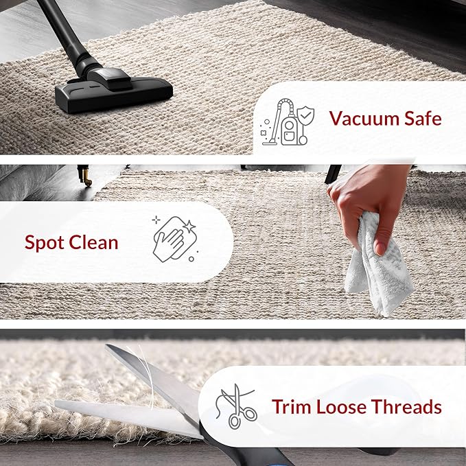 nuLOOM Ashli Solid Farmhouse Jute Runner Rug, 2' 6" x 8', Off-white