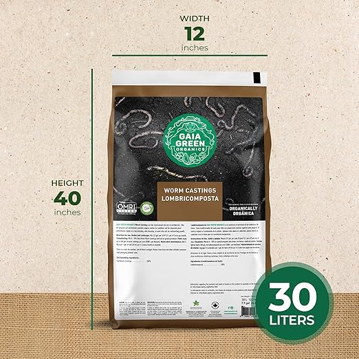 GAIA GREEN 30L Worm Castings Powder, Soil & Plant Fertilizer for Urban Gardens & Lawns