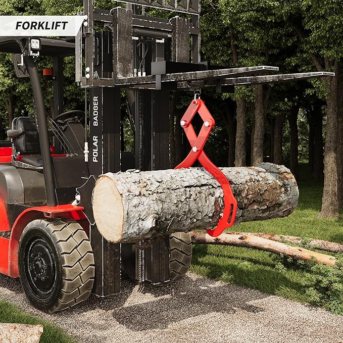 GarveeLife 18 in Log Lifting Tongs, 2 Serrated Claw Hook, 2200 LBS Heavy Duty Grapple Timber Claw with Handles, Lumber Log Skidding Tongs for Tractors, Trucks