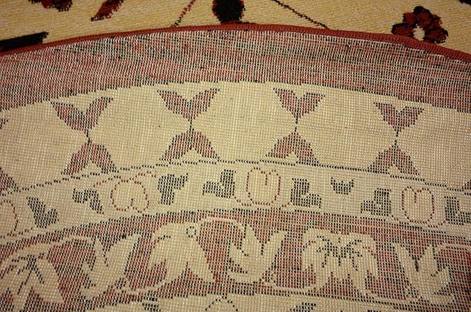 Unique Loom Taftan Collection Border Geometric Tribal Inspired Design Area Rug (8' 0 x 8' 0 Round, Red/ Gold)