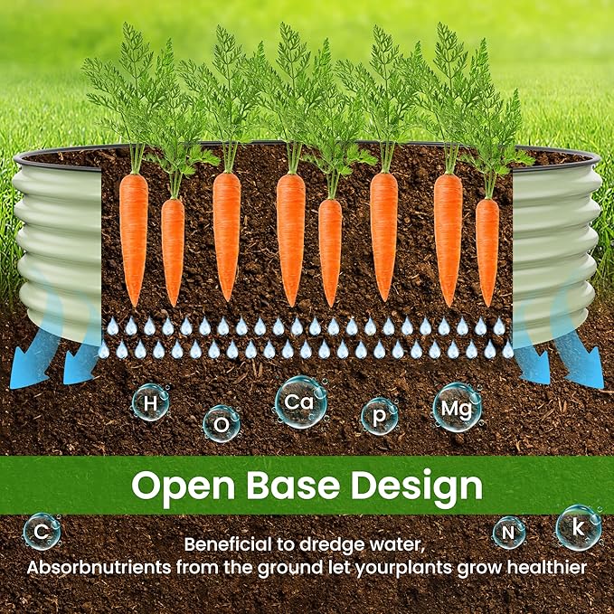 5x2x1.4 Ft Raised Garden Bed, Planter Box Outdoor with Rubber Edge Zinc-Aluminum-Magnesium Stainless Steel Durable Metal Garden Beds Kit for Vegetables, Flowers, Herbs and Succulents(Light Green)