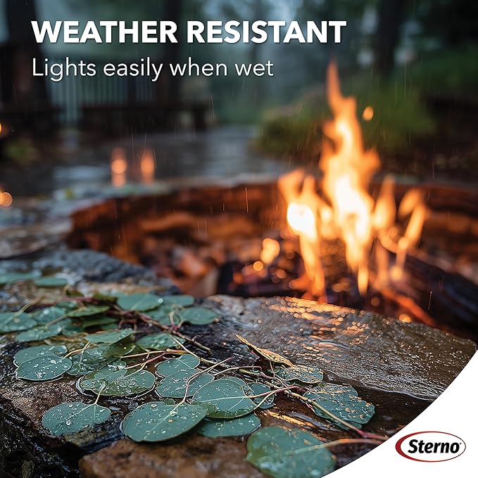 Sterno Instant Fire Starter Squares, 144 Count — Made with Natural Wood, Odorless, Lights Instantly Even When Wet, Indoor/Outdoor