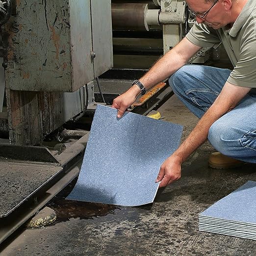 PIG Absorbent Mat Pads | 100 Oil Spill Mats | 15" x 19" Perforated Pads | Each Pad Absorbs 30 oz | Total Absorbency is 24 Gallons | Heavyweight | PMB30123