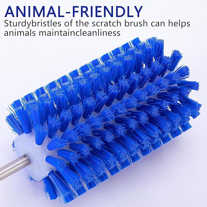 EBaokuup 2 Pcs Livestock Mini Roto Drill Brush Attachment-0.2 Inch Drill Shank Cattle Fur Brush-Cattle Scratcher Roto Brush for Goat Sheep Cattle Horse Pig Grooming