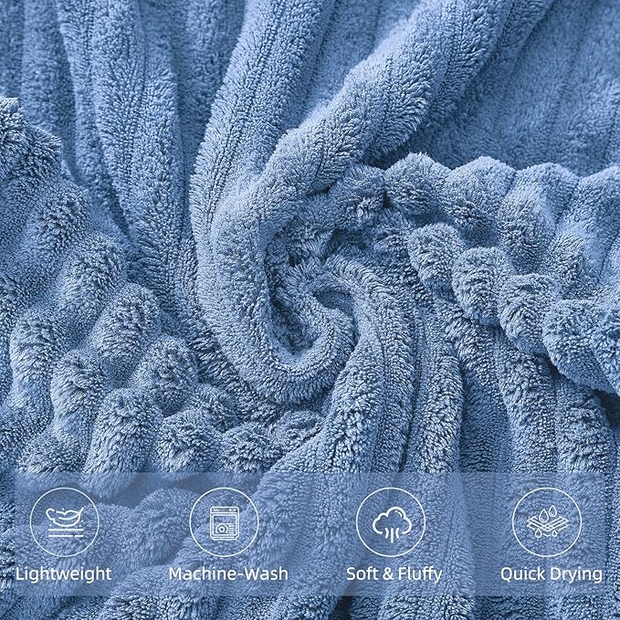 Extra Large Bath Towel Set of 6 (40"x80"),Oversized Bath Sheet Super Soft Highly Absorbent Microfibers Quick Dry Luxury Shower Towel for Bathroom Spa Gym Hotel Yoga(Blue, 6Piece)
