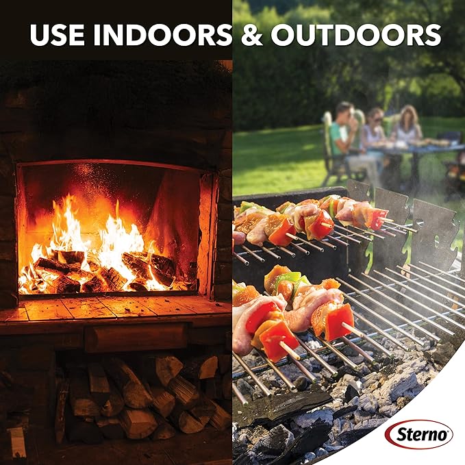 Sterno Instant Fire Starter Squares, 144 Count — Made with Natural Wood, Odorless, Lights Instantly Even When Wet, Indoor/Outdoor