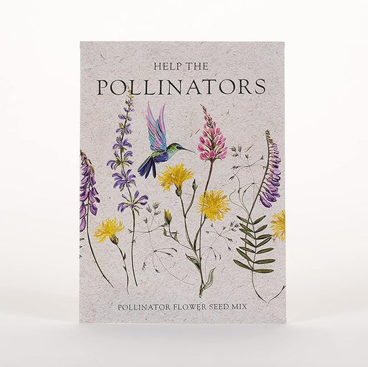 Bentley Seed Co. | Help Pollinators Kraft Hummingbird | 25 Non-GMO, Non-Coated Wildflower Seed Packets for Planting | Flower Seeds | Garden Seed to Grow Live Plants | A Beautiful Gift