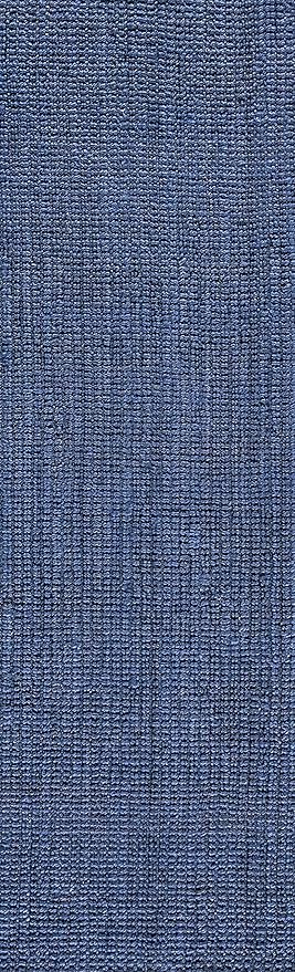 JONATHAN Y Pata Hand Woven Chunky Jute Navy Runner Rug, 2x18, Bohemian, Rustic, Cottage, Easy-Cleaning for Living Room, Bedroom, Kitchen, Non-Shedding (NRF102D-218)