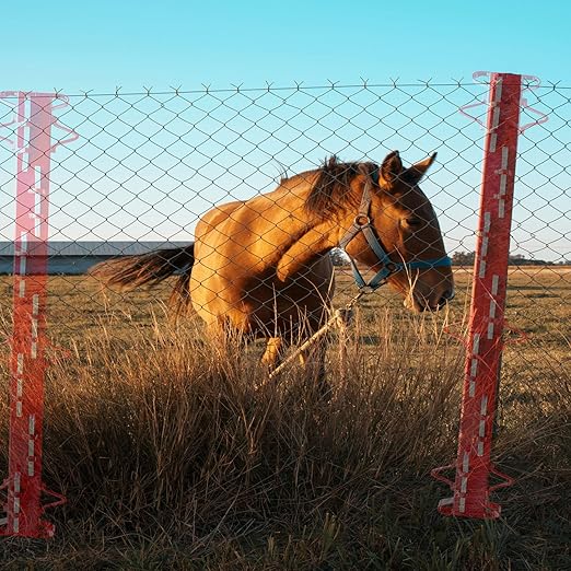 Woven Wire Fence Stretcher Bar 4ft with 5 Wedges, Wire Stretcher Fence Suitable for Fixing Fences on Pastures,Farms, Garden Barriers,Orchard Professional Use