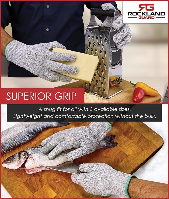 Rockland Guard Cut Resistant Glove - Level 5 Cut Resistant Work Glove for Woodworking & Carving Glove for Cooking & Food Prep