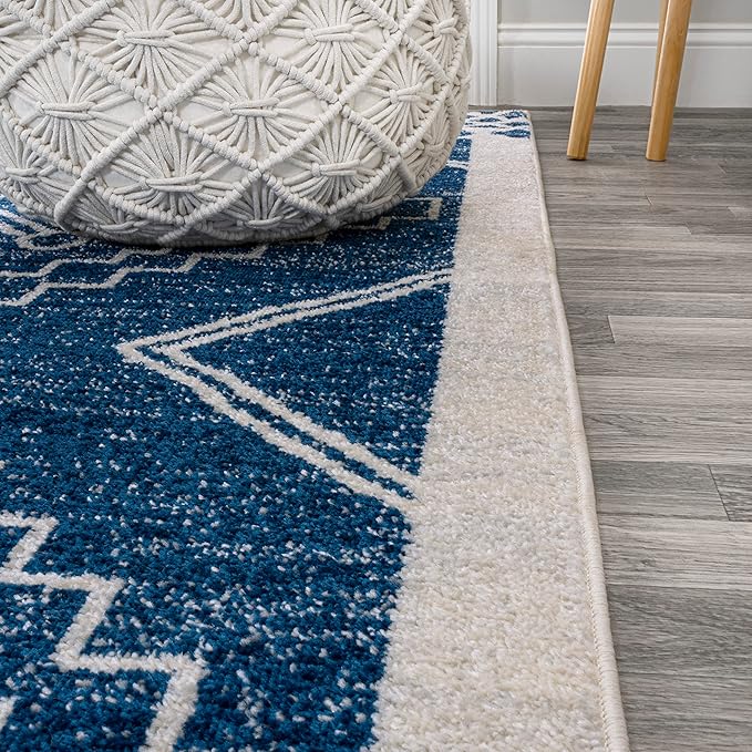 JONATHAN Y Amir Moroccan Beni Souk Navy/Ivory Indoor Area Rug, 4x6, Bohemian, Scandinavian, Easy-Cleaning for Living Room, Bedroom, Kitchen, Pet Friendly, Non-Shedding (MOH200D-4)