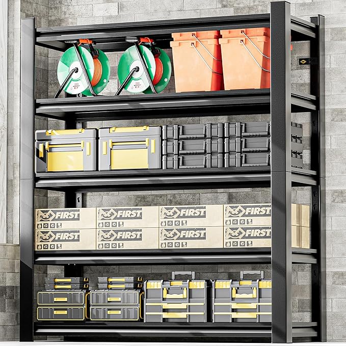 Heavy Duty Garage Shelving,87" Hx48 Wx24 D 5-Tier Storage Shelves,3000 lbs Capacity,Easy Assembly Adjustable Stainless Metal Shelf,Suitable for Garage Basement Office Farmhouse etc（2pcs）
