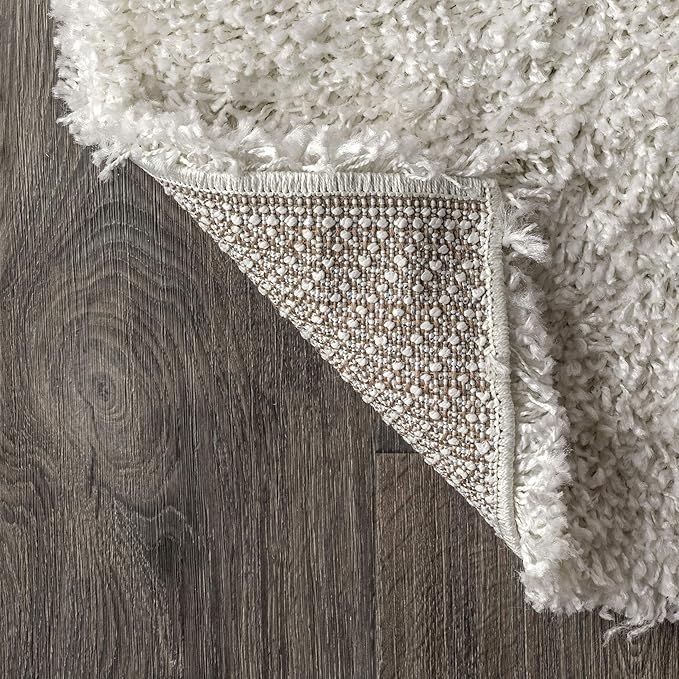 JONATHAN Y Mercer Shag Plush White Indoor Area Rug, 4x6, Transitional, Modern, Easy-Cleaning for Living Room, Bedroom, Kitchen, Pet Friendly, Non-Shedding (MCR106A-4)