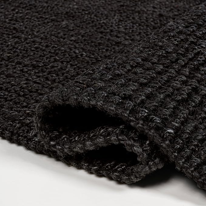 JONATHAN Y Pata Hand Woven Chunky Jute Black Indoor Area Rug, 5x8, Bohemian, Rustic, Cottage, Easy-Cleaning for Living Room, Bedroom, Kitchen, Non-Shedding (NRF102E-5)
