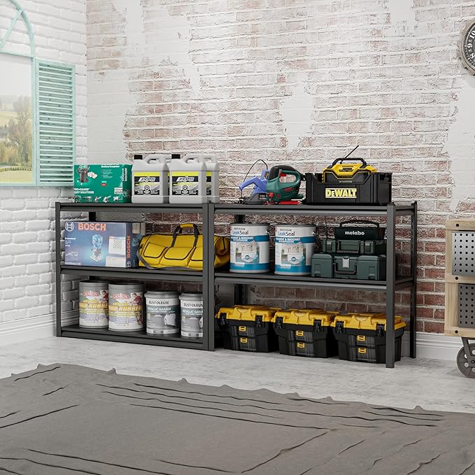 Metal Garage Storage Shelves, 5-Tier Adjustable Garage Shelving, 3000LBS Load Capacity Shelving Units and Storage, Heavy Duty Storage Shelves for Warehouse, Basement, Kitchen