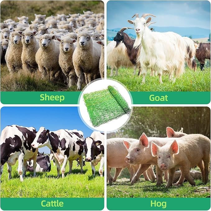 Electric Fence Netting, 35.4" H x 164' L, Portable Livestock Nets Mesh for Hog, Dogs, Deer, Goats, Electric Fencing for Backyards, Homesteaders, Farms, Ranches, Gardens