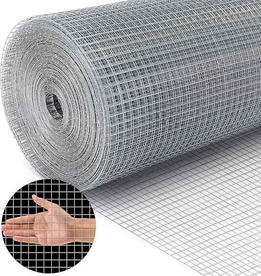 Land Guard 19 Gauge Hardware Cloth, 1/2 inch Chicken Wire Fence, Galvanized Welded Cage Wire Mesh Roll Supports Poultry Netting Cage Fence…