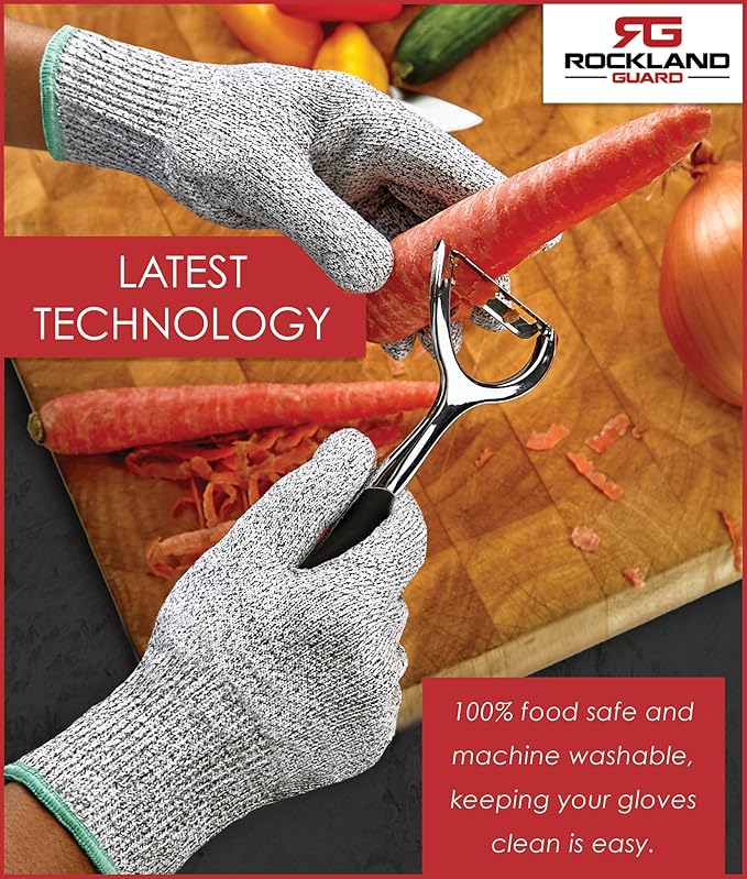 Rockland Guard Cut Resistant Glove - Level 5 Cut Resistant Work Glove for Woodworking & Carving Glove for Cooking & Food Prep