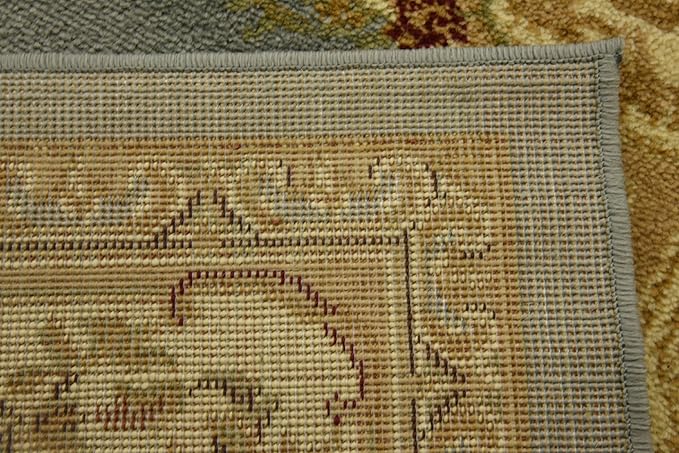 Unique Loom Versailles Collection Traditional Classic Floral Motif Area Rug (4' 0 x 4' 0 Square, Slate Blue/ Ivory)