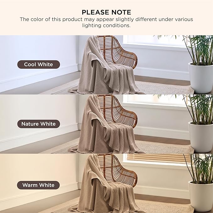 Bedsure Gentlesoft 100% Cotton Large Blanket Oversized King for Bed - Breathable Thick Waffle Weave Blanket for Summer, Couch Cover, Light Brown, 120x94 inches