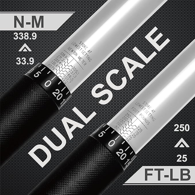 EPAuto 1/2-Inch Drive Click Torque Wrench,25-250 ft.-lb./33.9~338.9 Nm