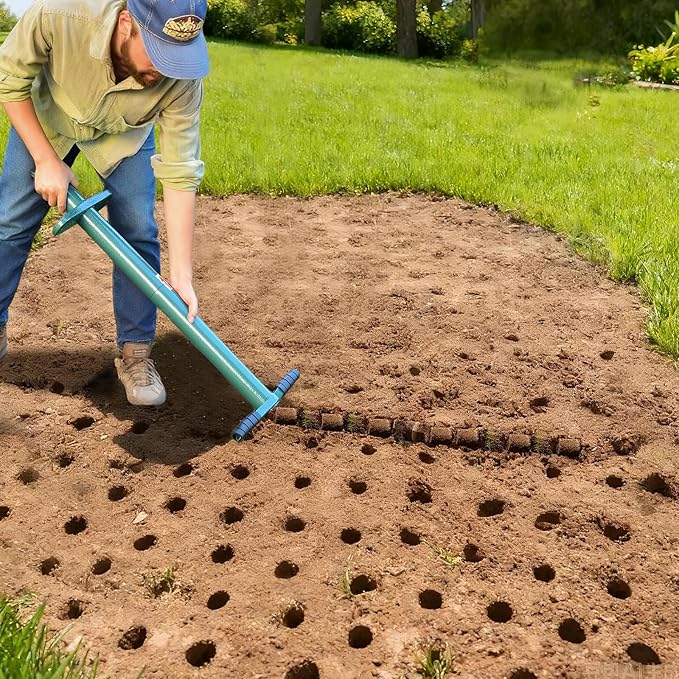 Sod Plugger Bulb Planter Planting Tool, Easy to Assemble Garden Trasnplanter with Serrated Base for Planting Grass Plug for Digging Holes Tulips, Daffodils, Iris