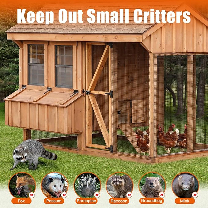 24" x 50' 1/4inch Hardware Cloth, Black Vinyl Coated Chicken Wire Fence Galvanized Welded Mesh Roll for Home Garden Rabbit Cage