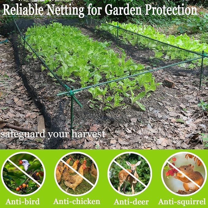 Meanchen Bird Netting 7.5x100 Ft, 1/2 in Mesh Heavy Duty Garden Netting for Plants, Fruit Trees, Vegetables, Extra Strong Woven Mesh Netting Against Birds, Deer, Poultry for Chicken Coop