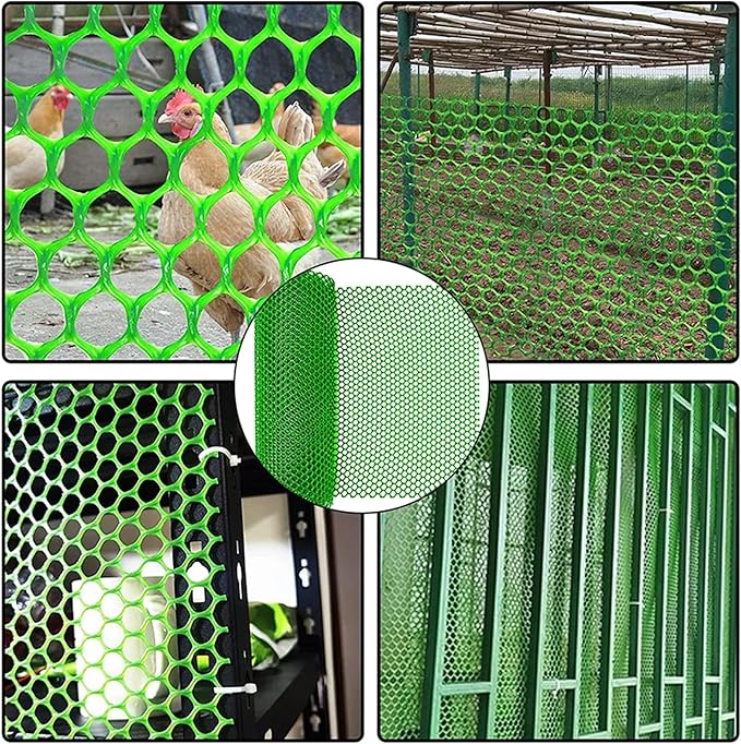 Wire Fence Mesh Green Plastic Mesh Roll 39.3″ Wide Poultry Fencing Multi-Use Garden Fence for Snow Fence Chicken Plants Balcony Protection Barrier(Size:1x10M - Mesh 1.8cm)