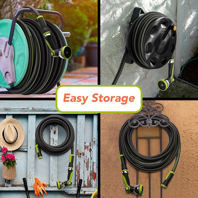 Heavy Duty Garden Hose 5ft x 5/8” – Flexible Water Hose, Leak-Proof, Lightweight Hybrid Hose– Durable Outdoor Hose, Kink Free