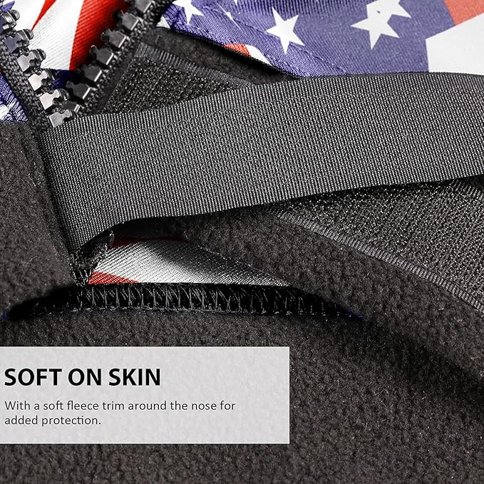 Harrison Howard Soft Horse Hood All-Covered Comfortable Sleezy for Horses with Zipper US Flag Prism L