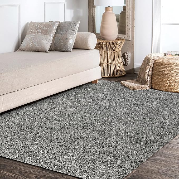 JONATHAN Y Mercer Shag Plush Charcoal Indoor Area Rug, 5x8, Contemporary, Modern, Easy-Cleaning for Living Room, Bedroom, Kitchen, Pet Friendly, Non-Shedding (MCR106B-5)