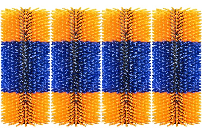 4PCS Livestock Scratch Brushes, Horse Scratcher Full Massage Brush Kit for Relieving Itching, Yellow