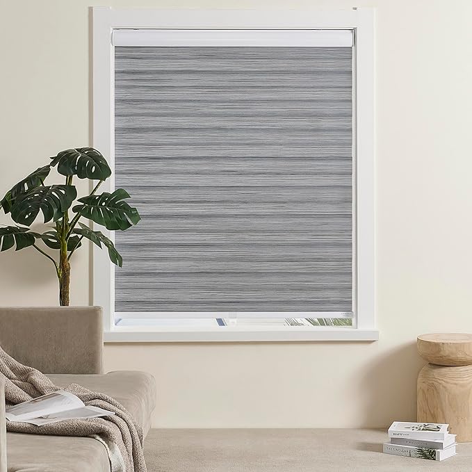 Cordless Zebra Blinds Window Blind Zebra Shade Blinds for Windows Roller Sheer Shades Privacy Light Filtering Shades for Home Kitchen Bathroom (Width 39'' X Height 72'' Grey)