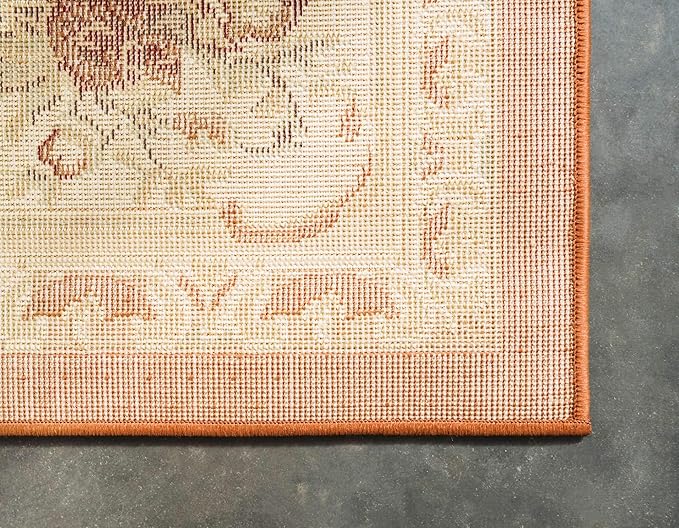 Unique Loom Versailles Collection Area Rug - Henry (6' 1" Square Brick Red/Brown)