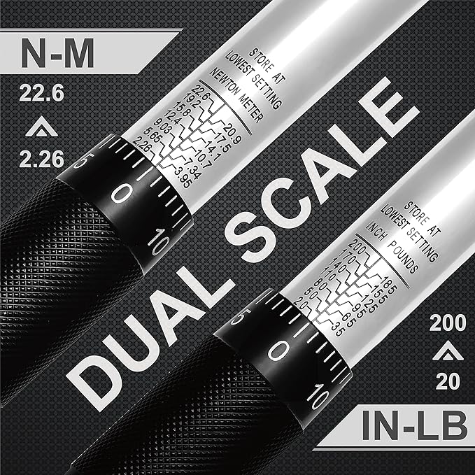 EPAuto 1/4-Inch Drive Click Torque Wrench (20-200 in.-lb. / 2.26 ~ 22.6 Nm)