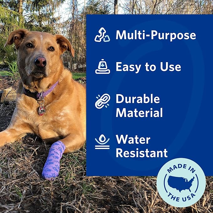 Petflex Pet Pack – Flexible Self-Adhesive Bandage for Wound Care – First Aid Wrap for Small Animals Like Dogs, Cats, & Other House Pets - 2 inch, 36 Rolls
