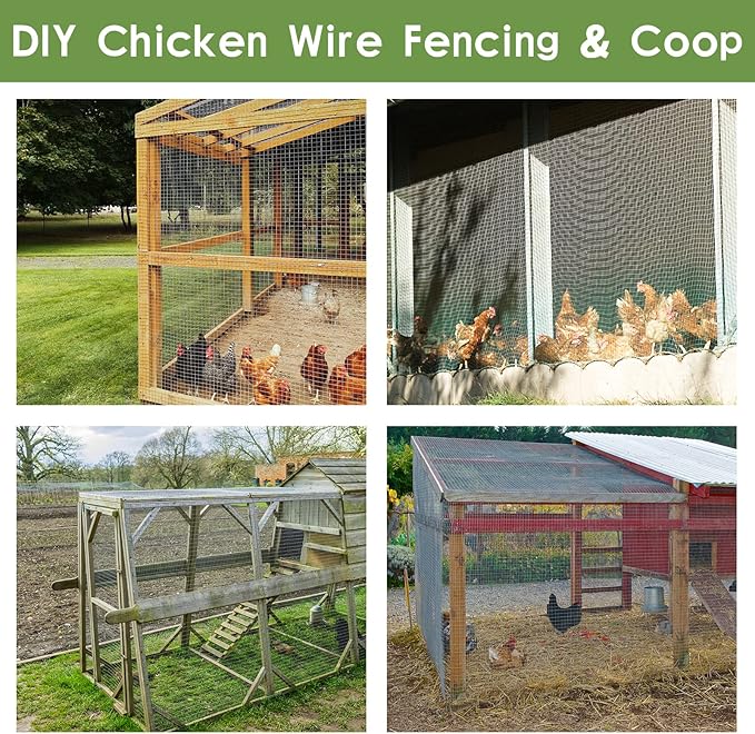 Tongmo 24" x 100' Hardware Cloth, 1inch Mesh Galvanized Chicken Wire Fence, 19 Gauge Welded Wire Roll,Garden Fence, Poultry Netting for Rabbit/Duck/Chicken Coop