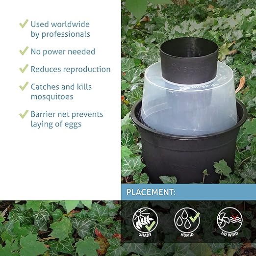 Biogents GAT2 Mosquito Trap – Non-Electric, Eco-Friendly Egg-Laying Trap for Tiger Mosquito Control – 12 Traps with 10 Sticky Cards for Outdoor Breeding Prevention