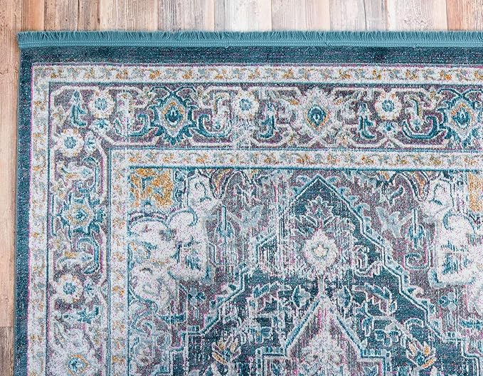 Unique Loom Baracoa Collection Area Rug - Prado (10' x 13' 1" Rectangle, Gray/ Blue)