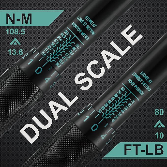 EPAuto 3/8-Inch Drive Click Torque Wrench, 10-80 ft-lb / 13.6-108.5 Nm, Black