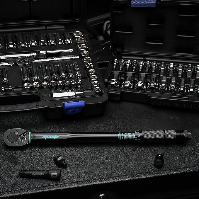 EPAuto 3/8-Inch Drive Click Torque Wrench, 10-80 ft-lb / 13.6-108.5 Nm, Black