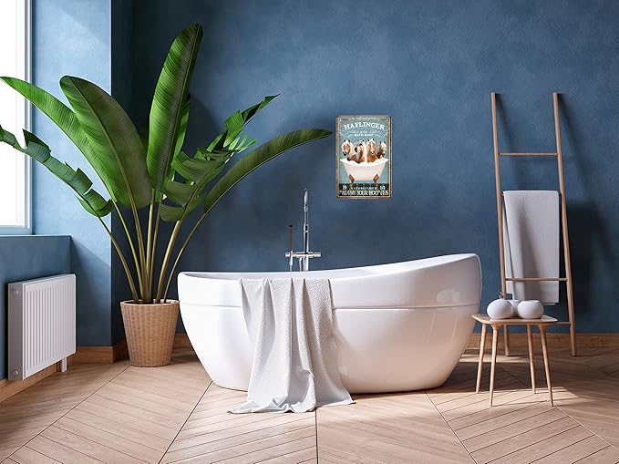 Funny Haflinger Horse Decor Bathroom and Bathtub Decor Gift Farm Decor Metal Tin Signs Wall Decor Art Poster Retro Bar Poster Home Bathroom Accessories 8x12 In
