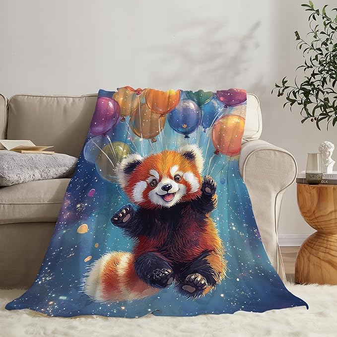 Red Panda Blanket Gifts for Girls Boys Soft Warm Plush Cute Red Panda Animal Throw Blanket Flannel Fleece Fuzzy Blanket for Kids Lover Bed Couch Living Room Decor 60"X50"
